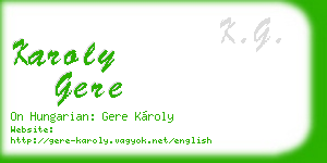 karoly gere business card
